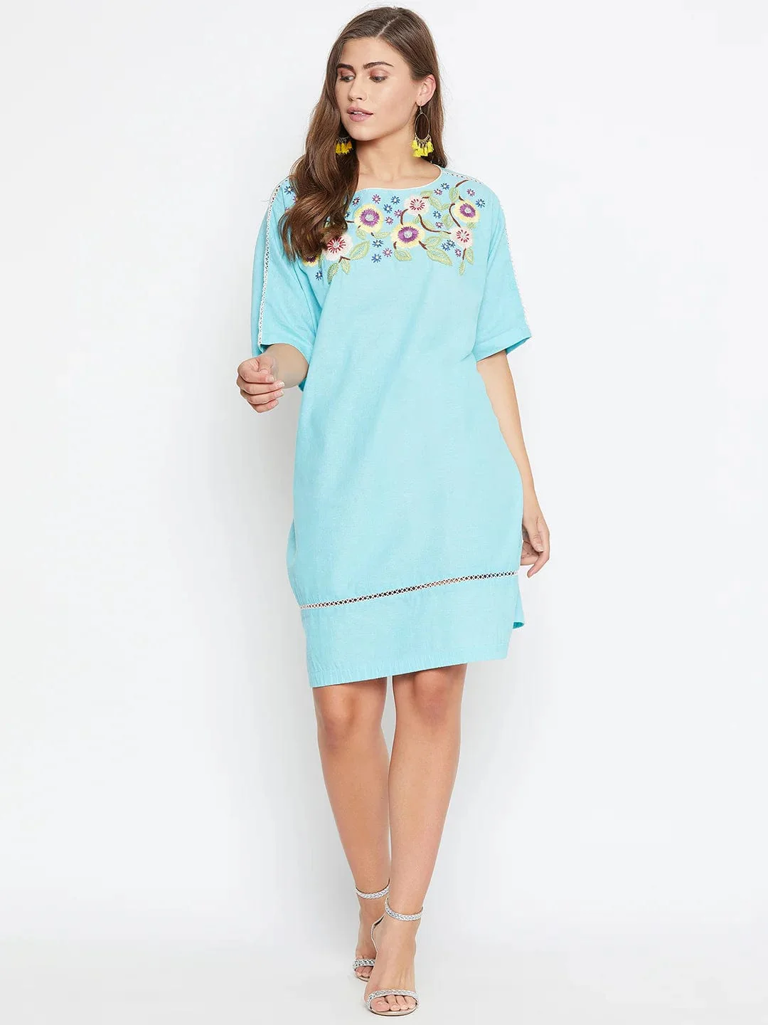 ANEMONE EMBROIDERED KAFTAN DRESS - (Clearance - Final Sale) - Image 4