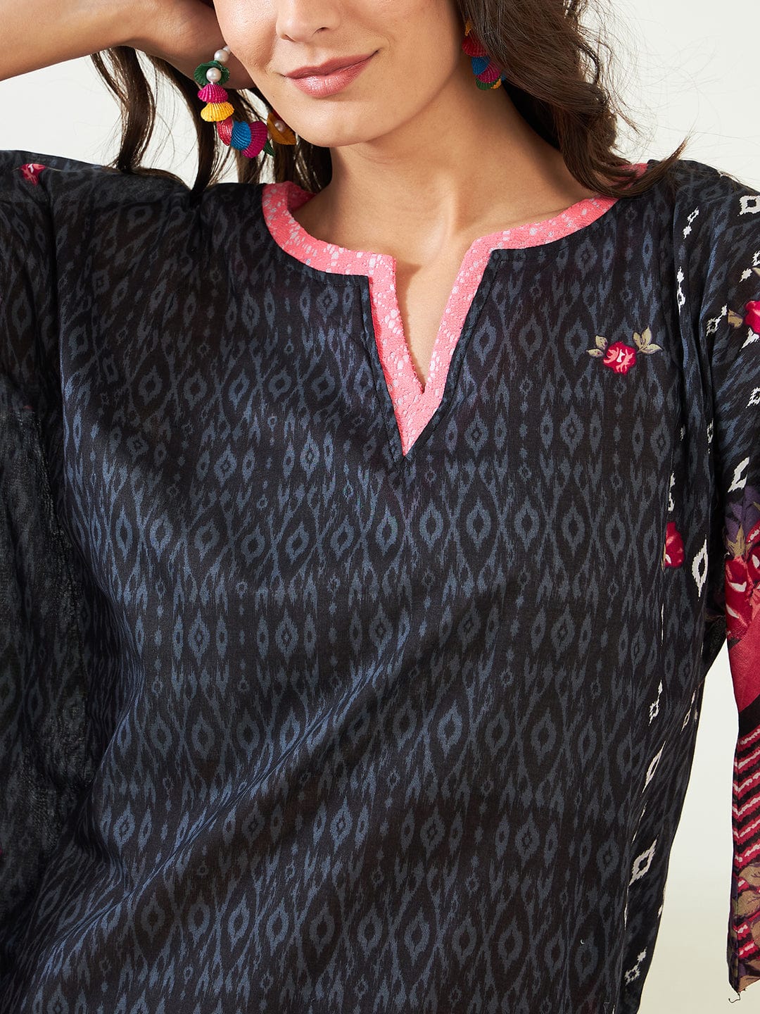 Black Gardenscape Asymmetric Resort Kaftan - Image 5
