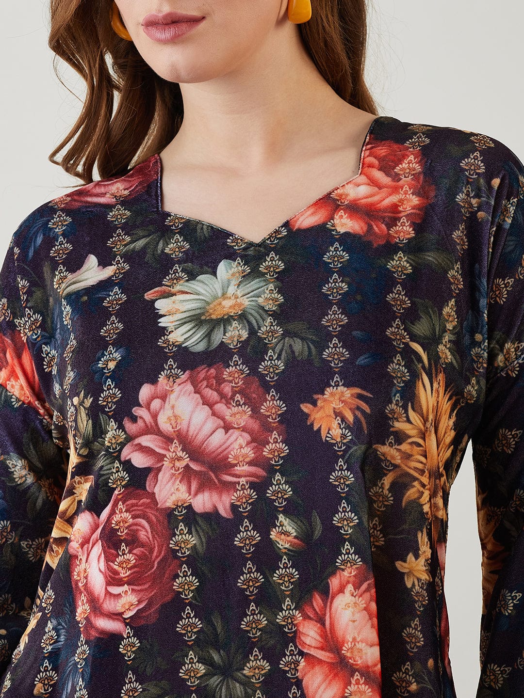 Black Jeweled Floral Velvet Dress - Image 5