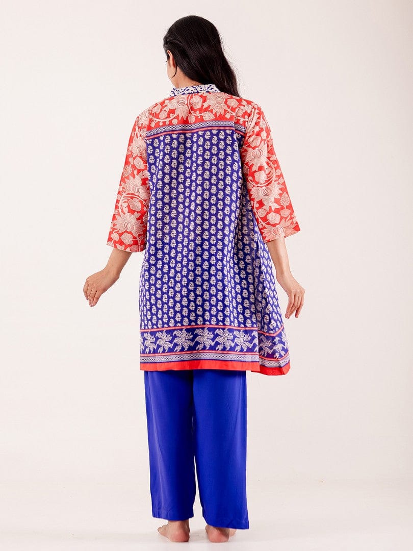Blue Printed Nightwear Pyjama Set - Image 5