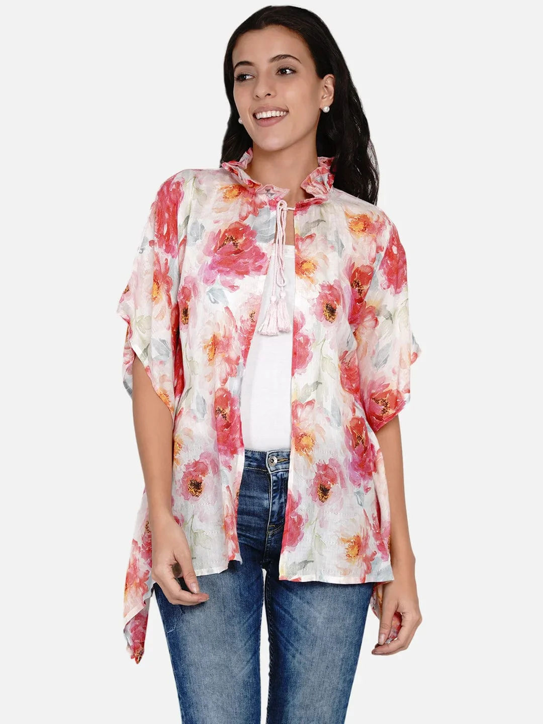 Brushed Roses Pastel Kaftan Shrug (Final Sale) - Image 5