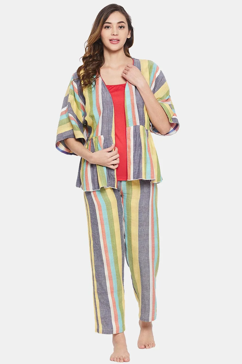 Colourblocked Checks reversible Lounge Set - Image 2