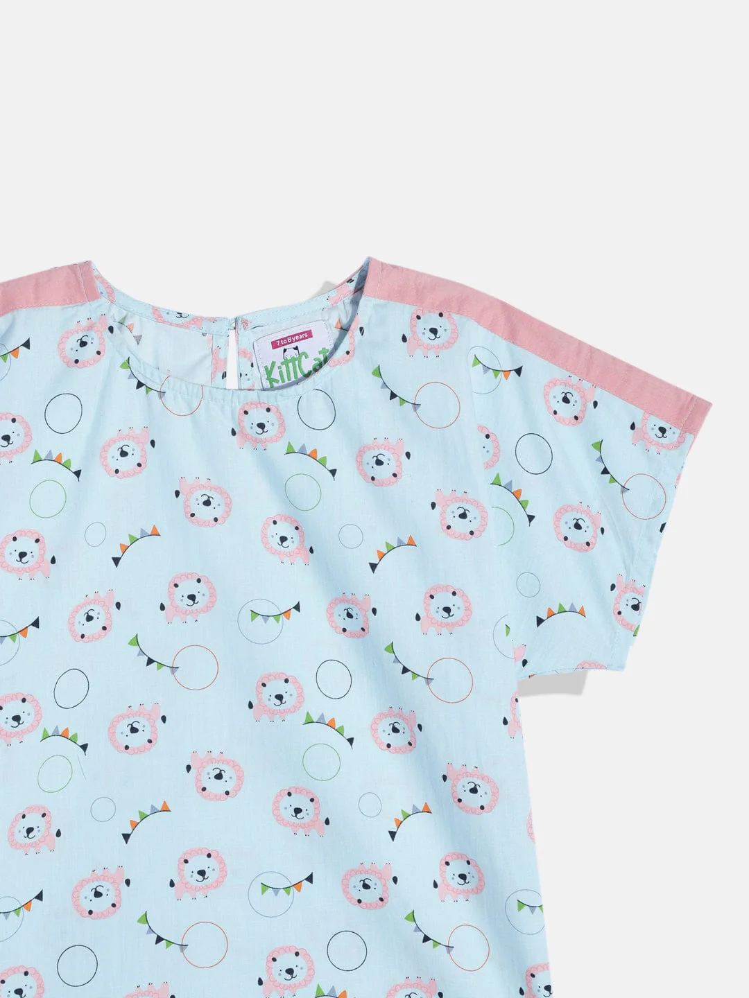 Girls Cute Lion Sporty Kimono Shorts Set - Image 4