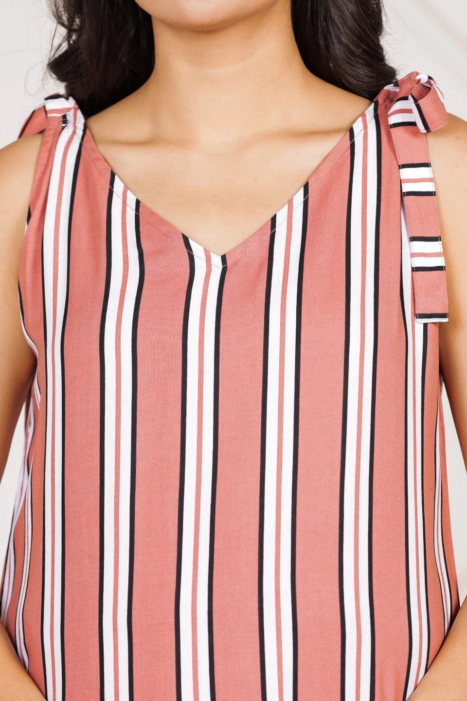 Pink Striped Modal Maternity Nursing Dress - Image 4