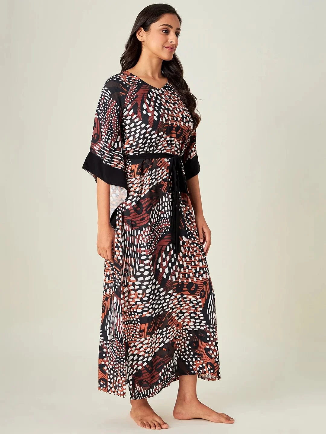 Earthy Tropica Animal Print Kaftan - Image 4