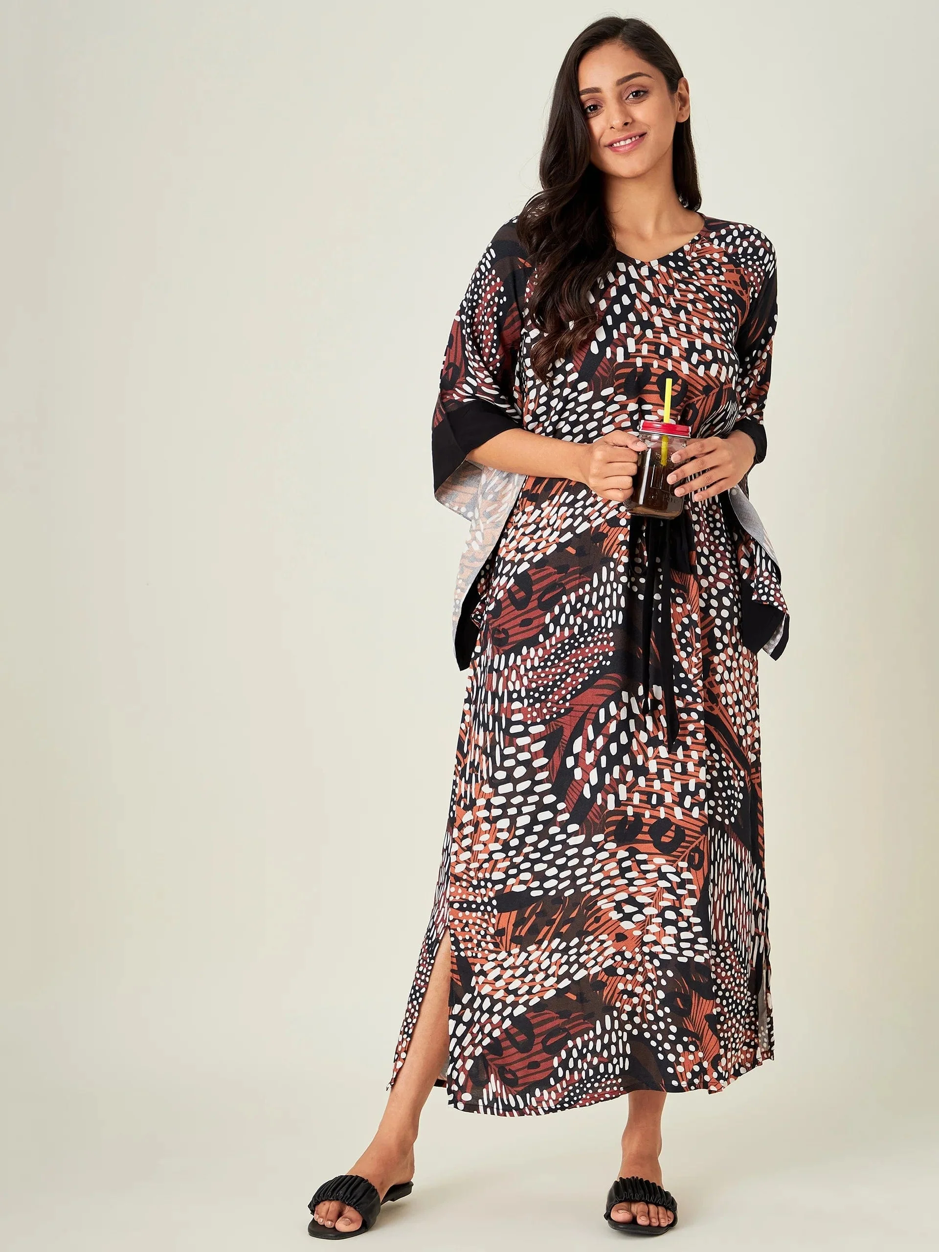Earthy Tropica Animal Print Kaftan - Image 6