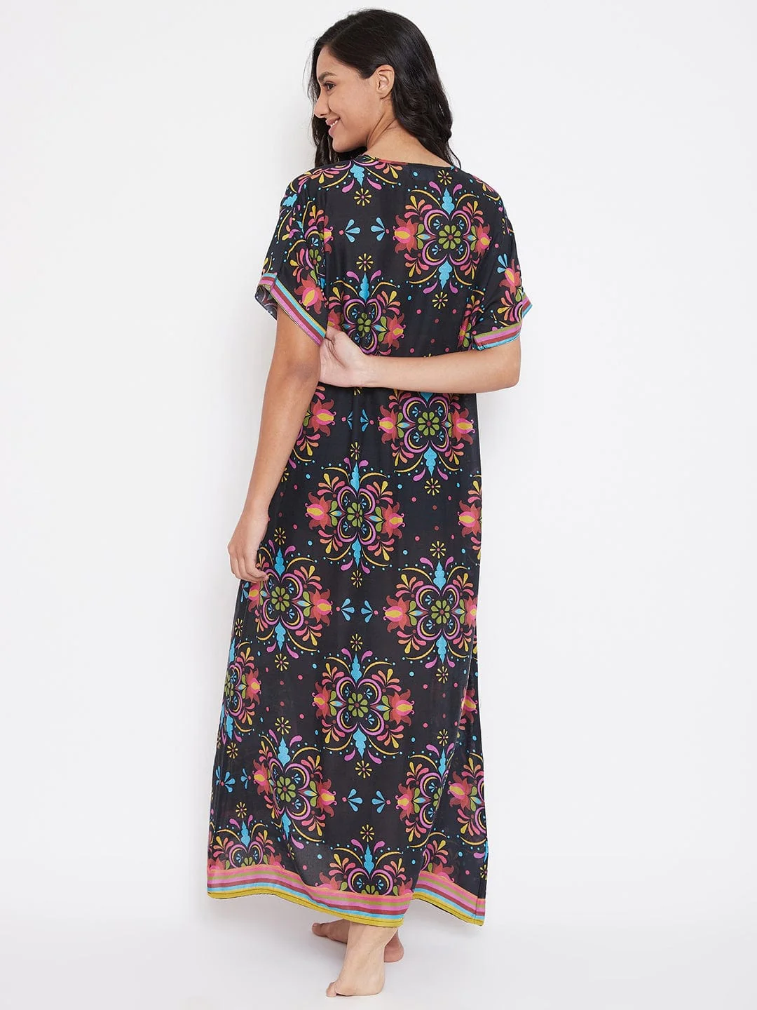 Floral Rhythm Modal Black Nighty - Image 3