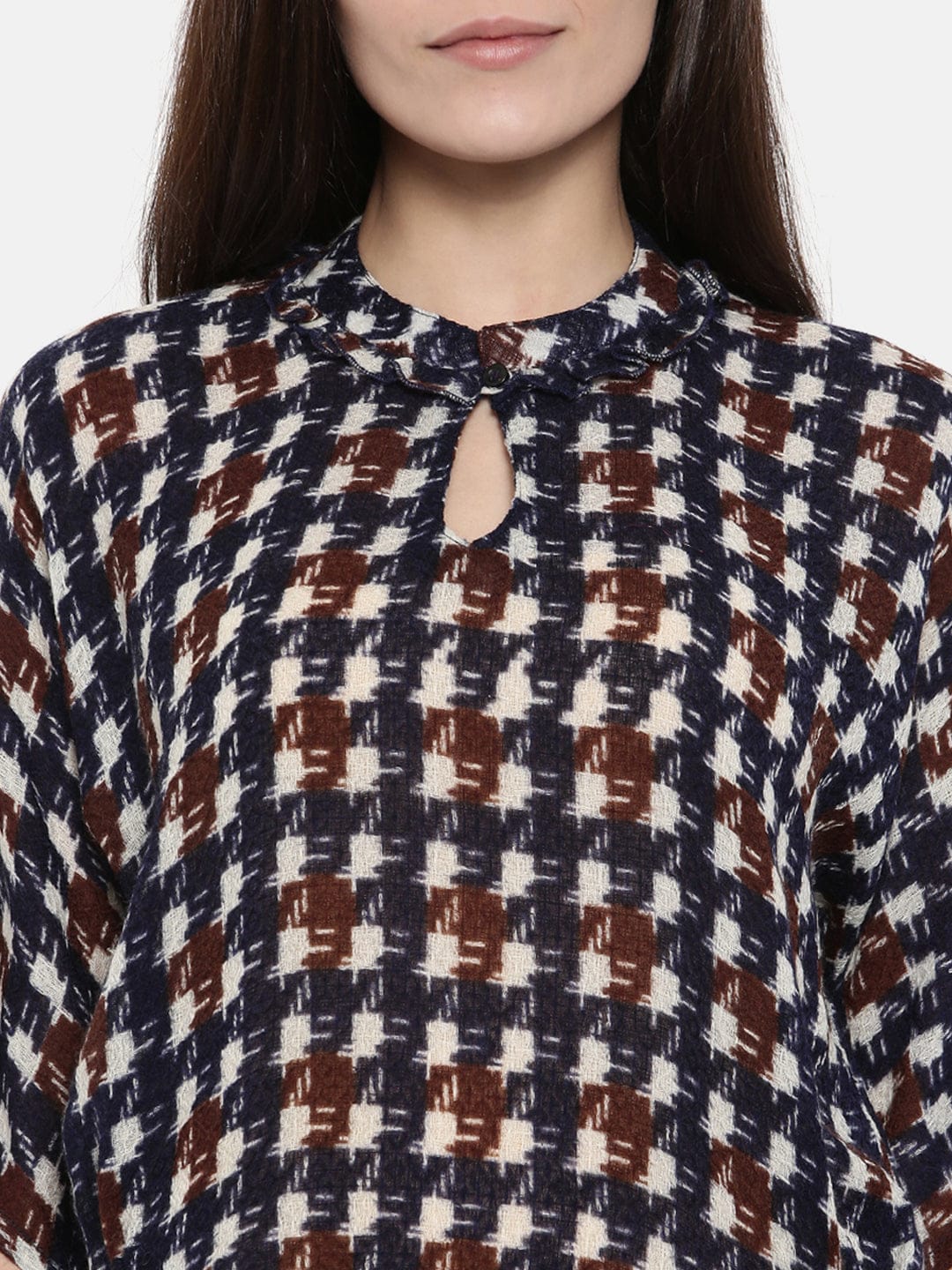 Geometric Woolen Kaftan Tunic - Image 3