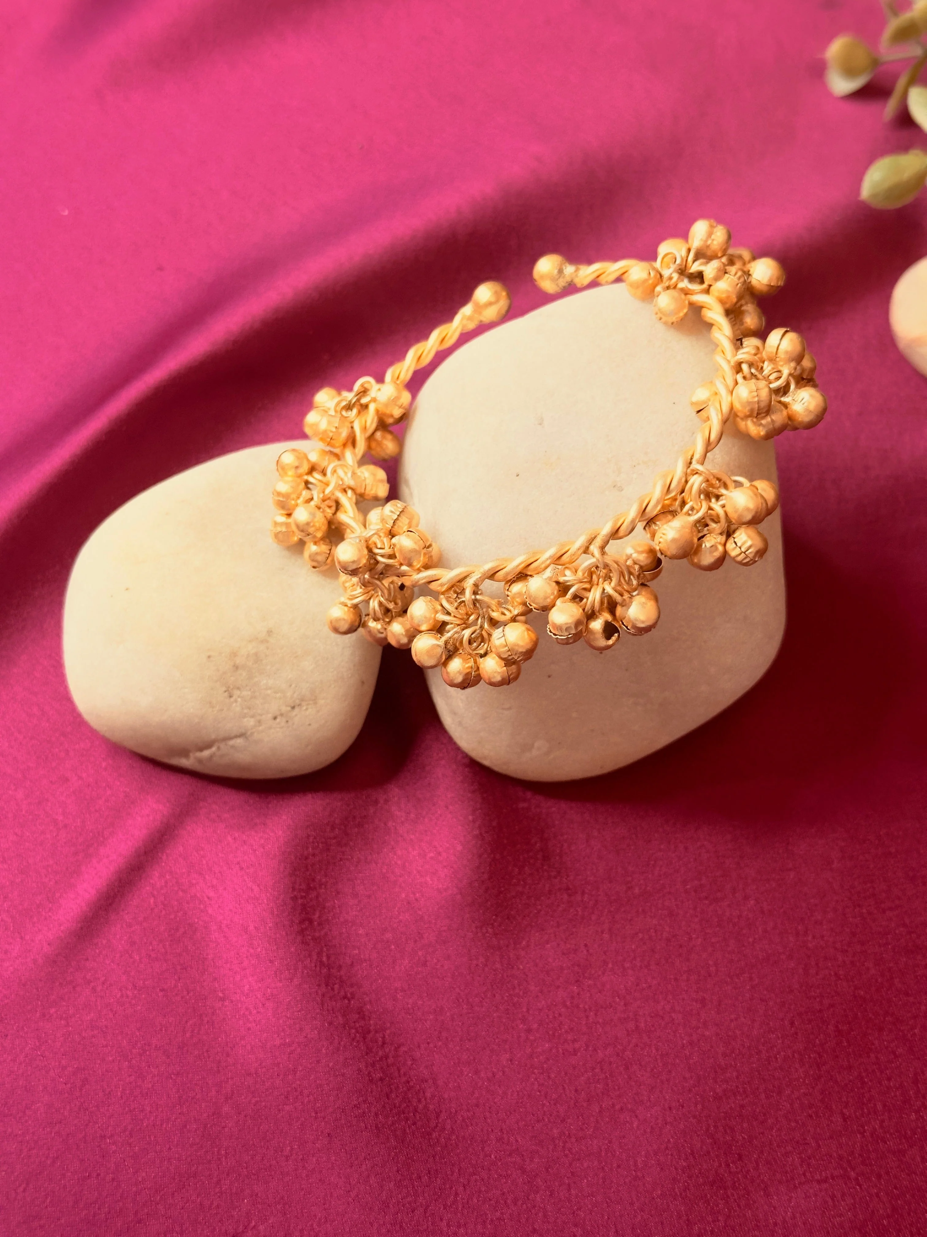 Golden Ghungroo Cuff Bracelet - Image 2
