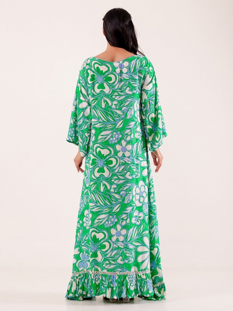 Green Floral Printed Modal Nightdress - Image 7
