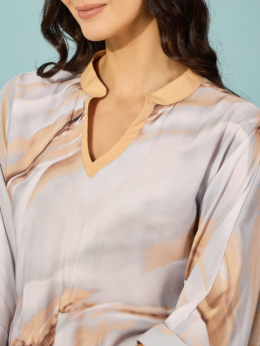 Grey Marble Gradient Super Soft Kaftan - Image 4