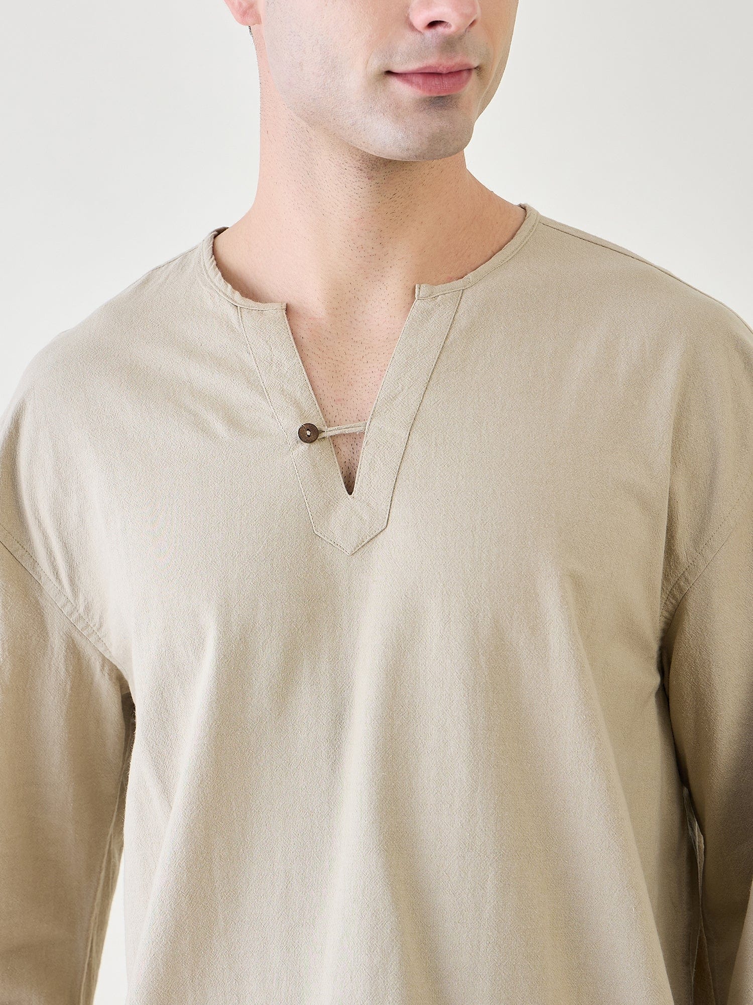 Mens Khaki Top and Capri Pyjama Set - Image 5