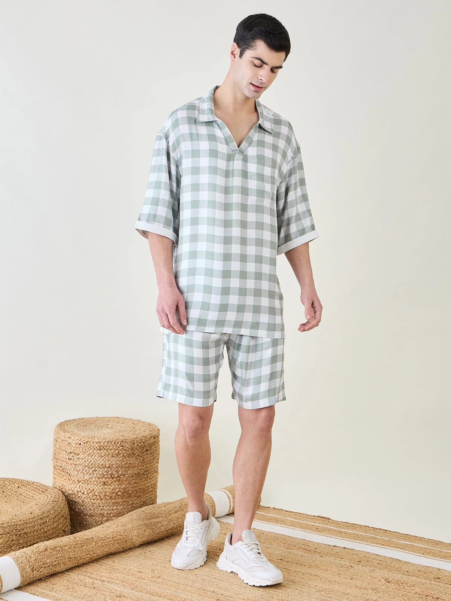 Mens Sage Checks Co-ord Set - Image 2
