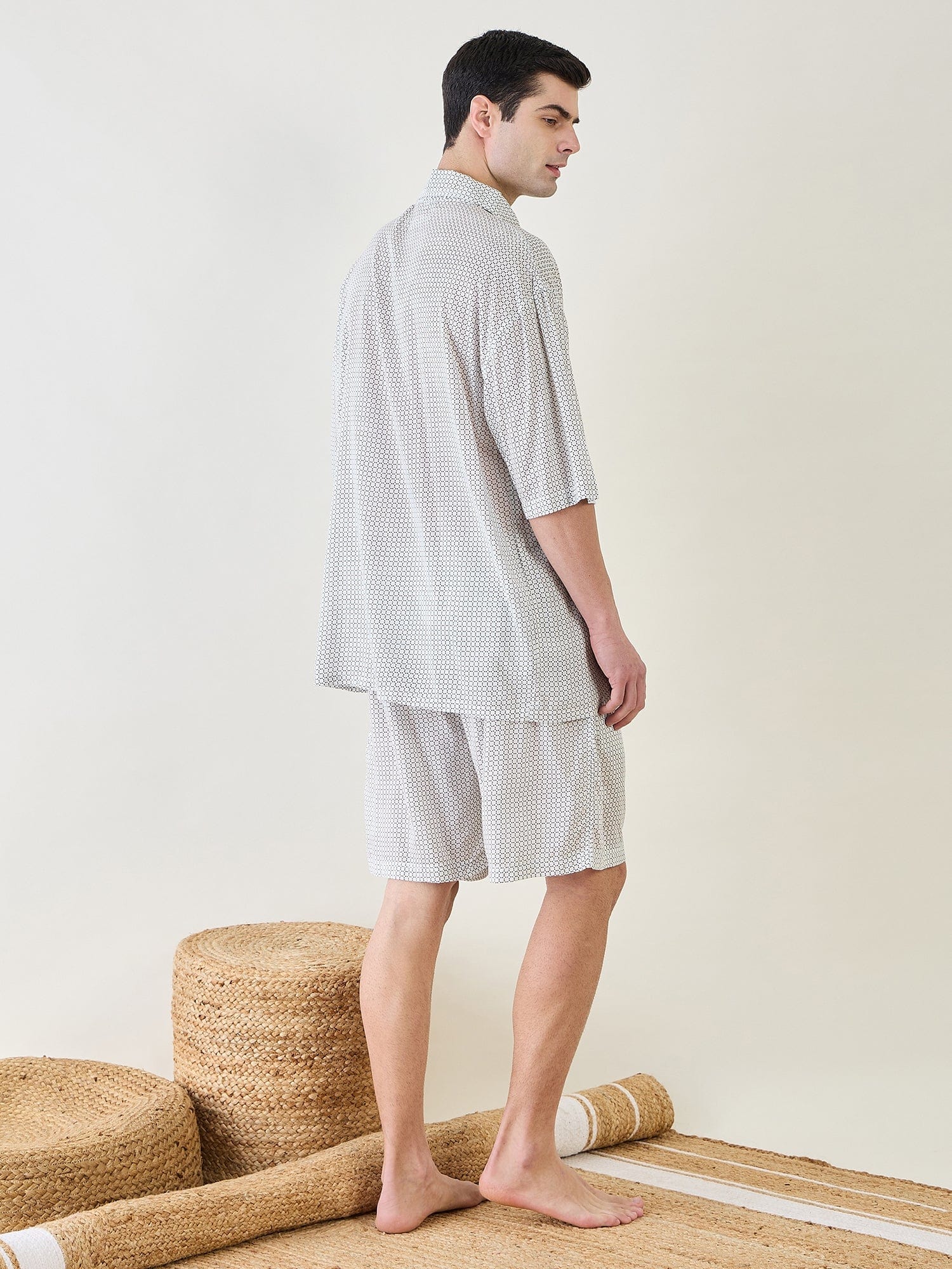 Mens White Supersoft Shorts Set - Image 4