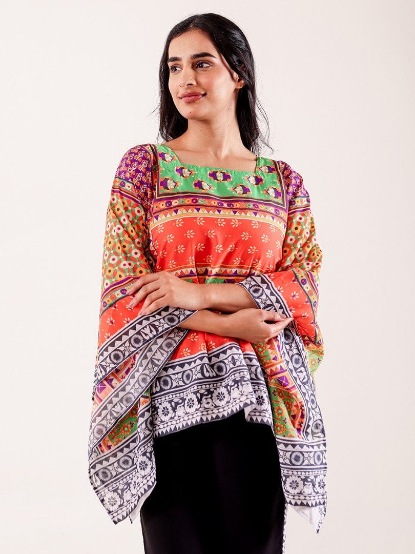 Multicolor Ethnic Printed Nightwear Pyjama Set - Image 3