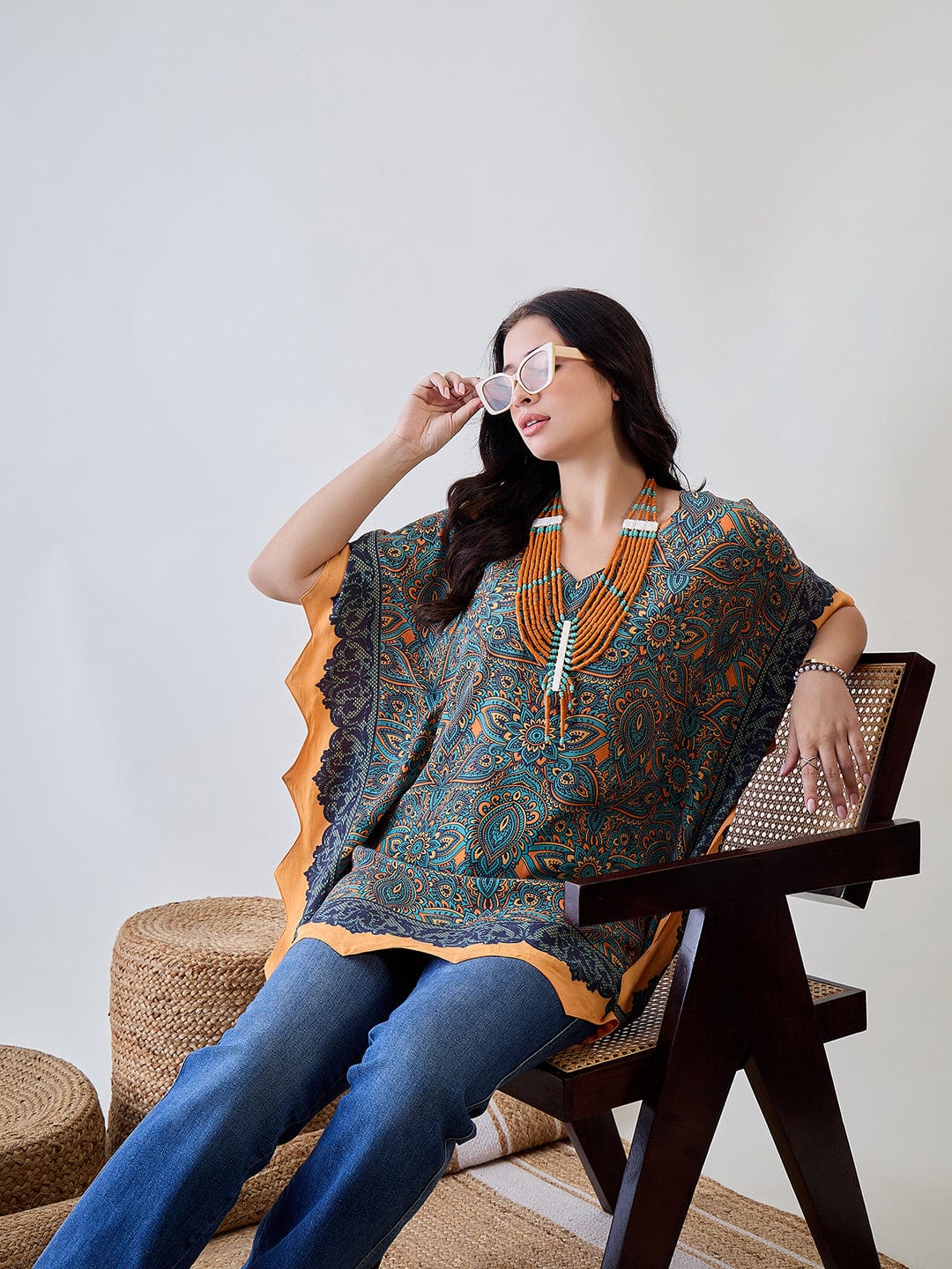 Multicolor Kaleido Kaftan Top - Image 4