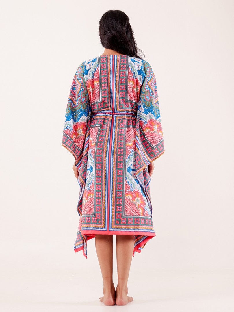 Multicolor Ornate Printed Crepe Kaftan - Image 7