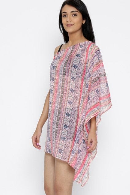 Multicolor Printed One Shoulder Kaftan Top - Image 4