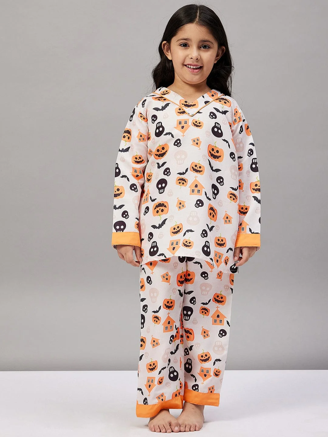 Girls Off-White Halloween Printed Lounge-set - Image 3