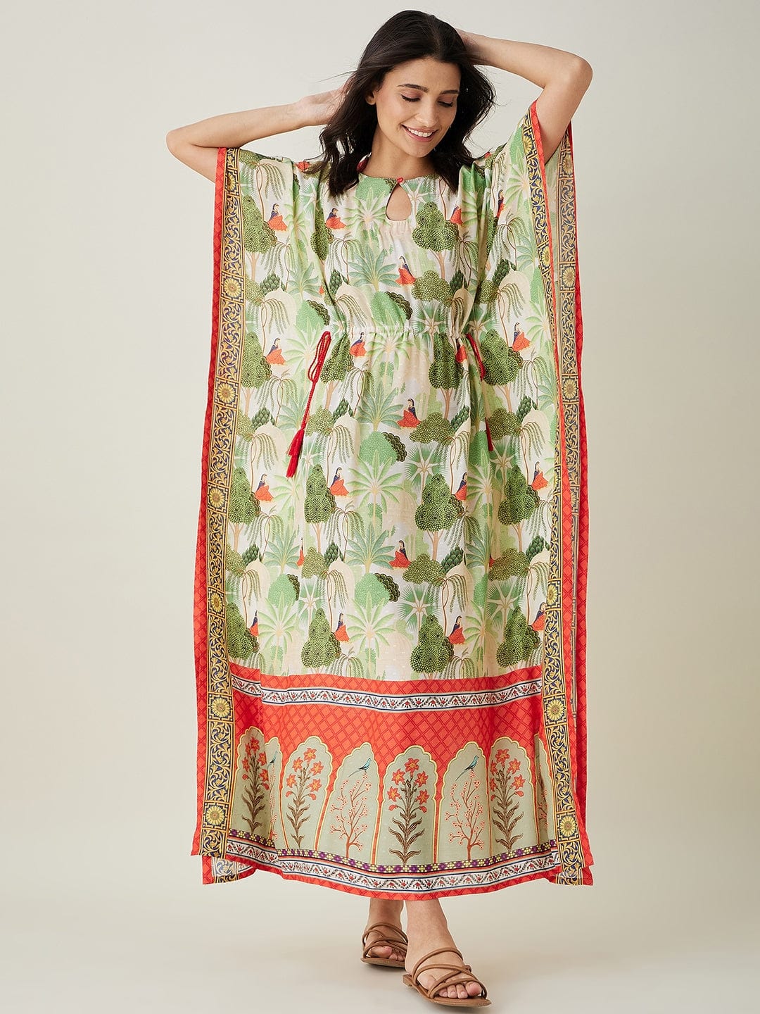 Off White Whispering Garden Kaftan - Image 2