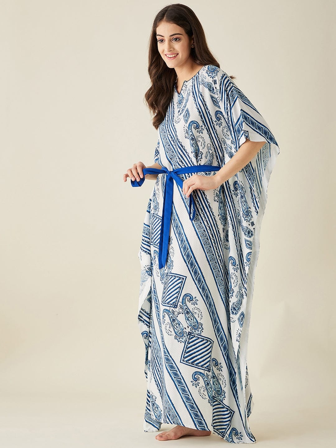 Paisley Patterned Loungewear Kaftan - Image 3