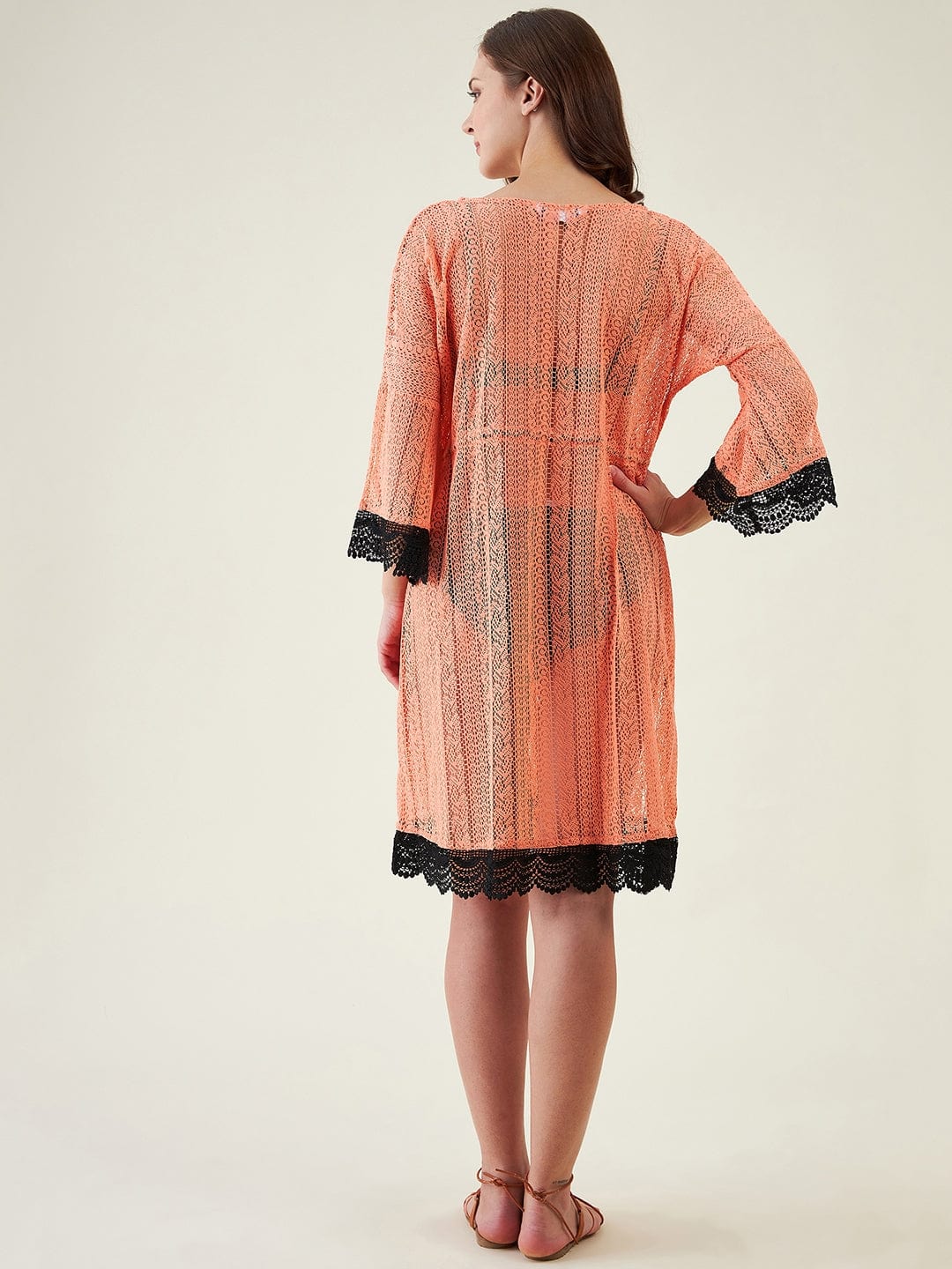 Peach Rush Lace Resort Coverup - Image 6