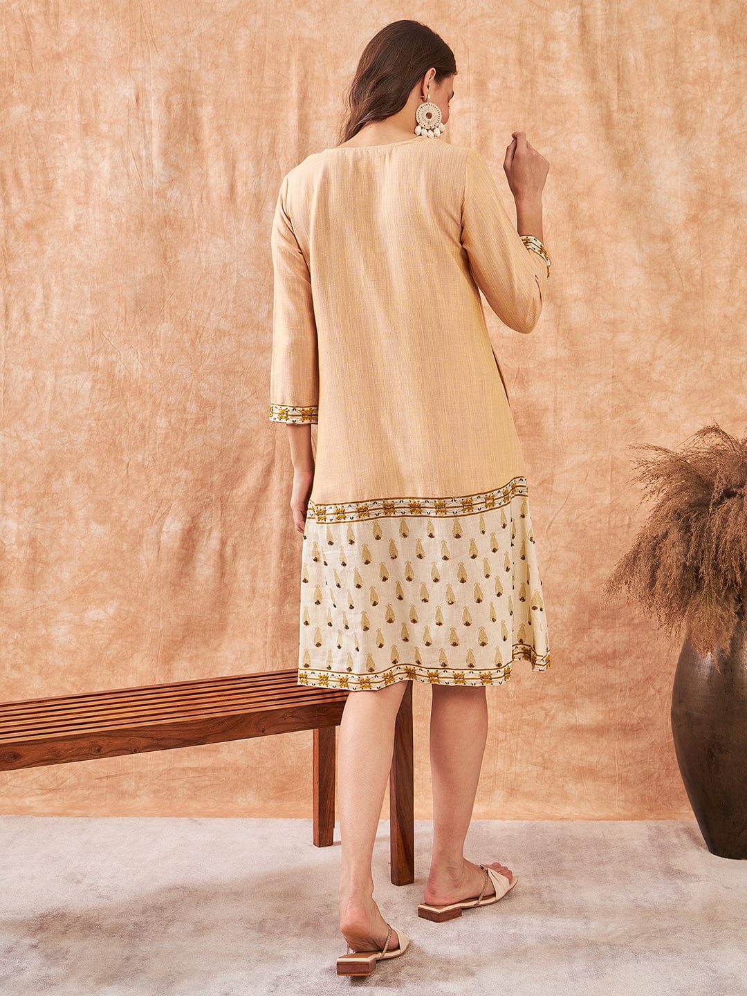 Peachy Chic Hand Embroidered Maternity Dress - Image 4