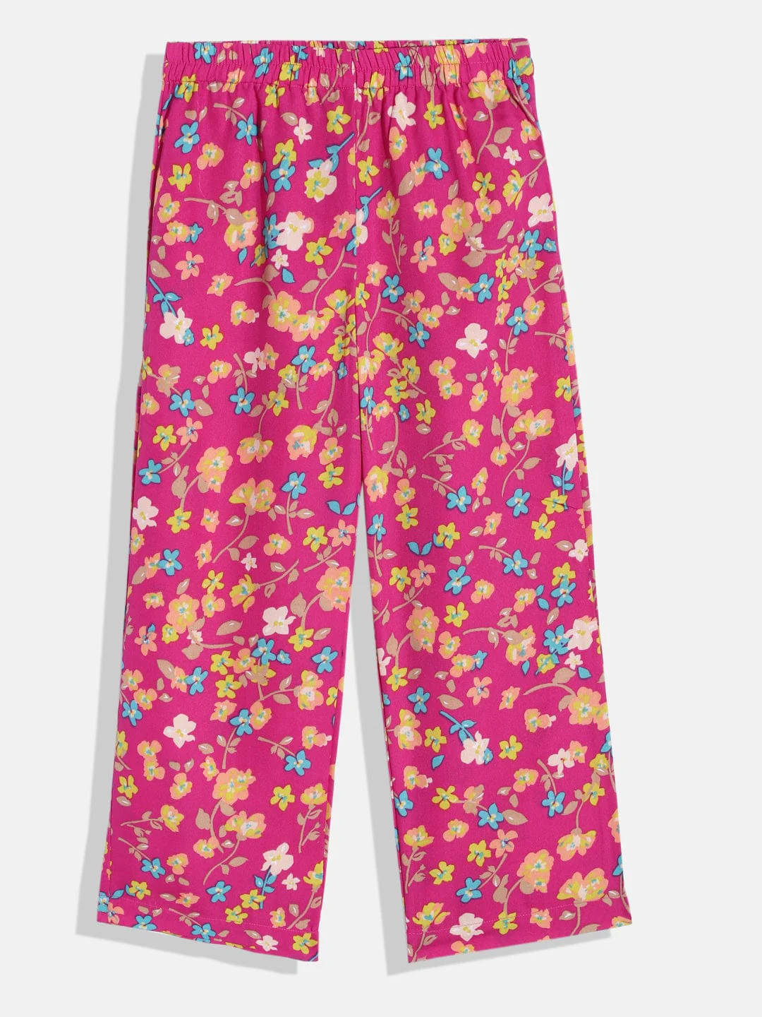 Girls Pink Floral Kaftan Pyjama Set - Image 6