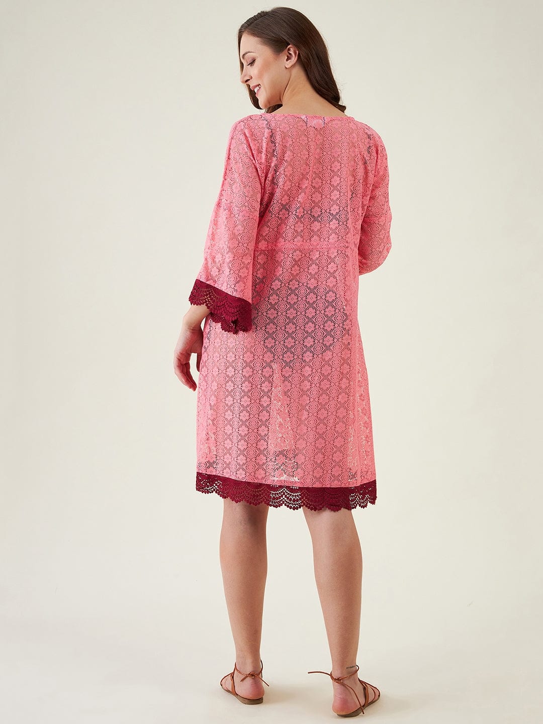Pink Punch Lace Resort Cover-up - Image 3