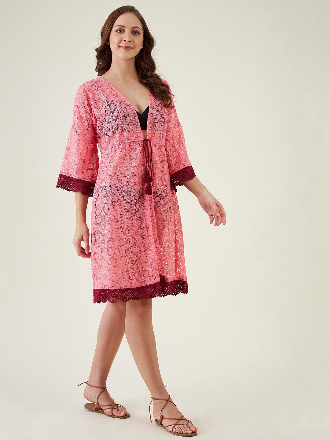 Pink Punch Lace Resort Cover-up - Image 6
