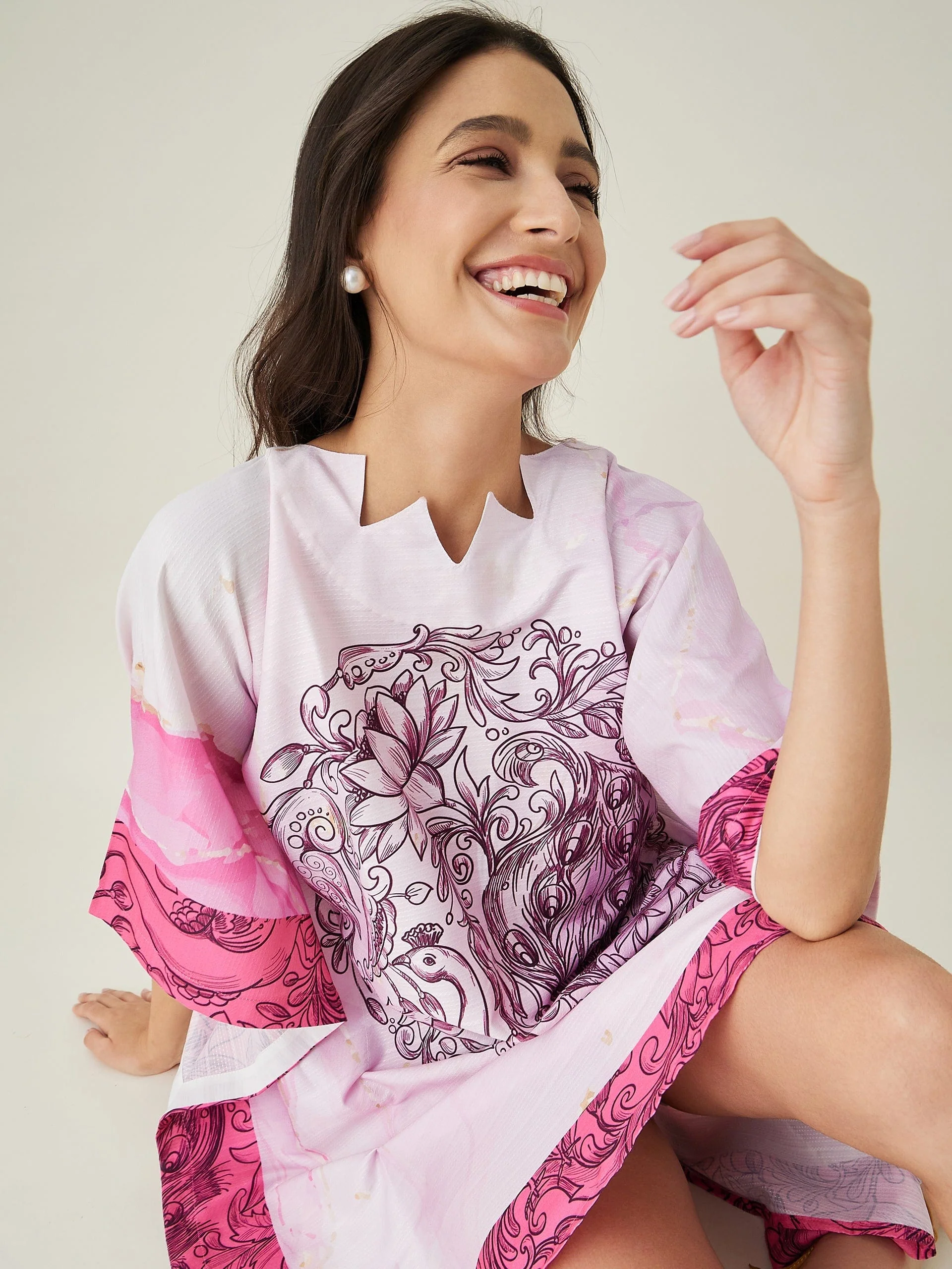Pink Tranquil Mandala Resort Kaftan - Image 6