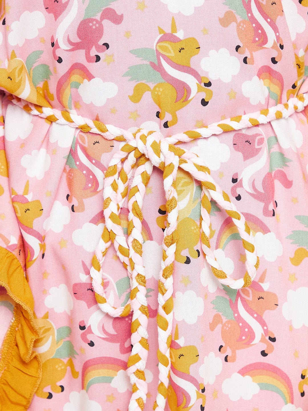 Girls Pink Unicorn Cloud Kaftan Dress - Image 6