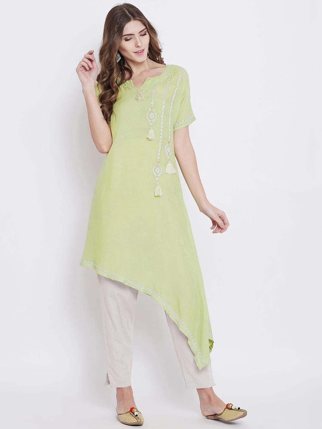 Pista Green Chikankari Kurta - Image 3