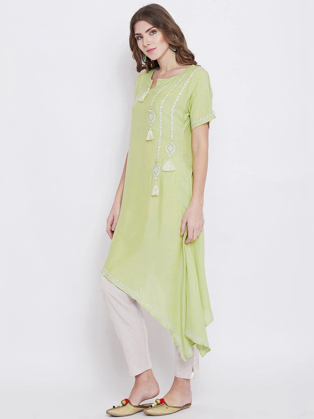 Pista Green Chikankari Kurta - Image 4