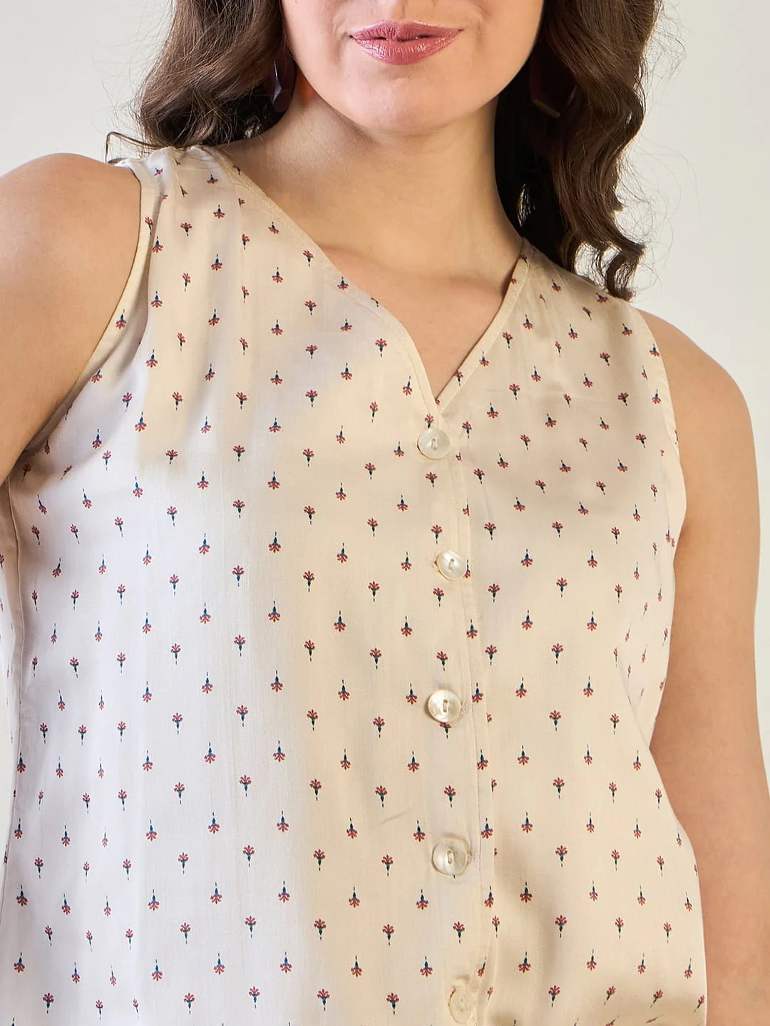 Premium Cotton Satin Coord Set with Waistcoat Styling - Image 7