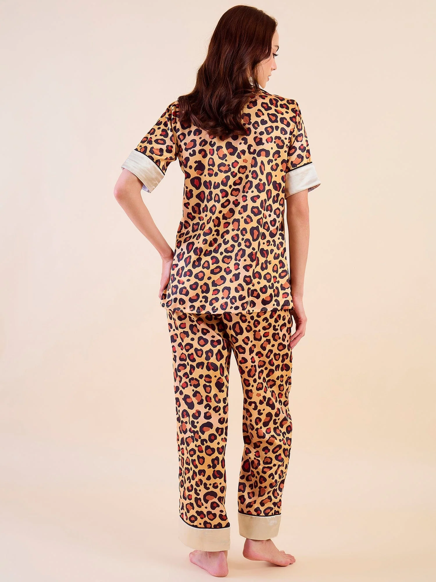 Premium Leopard Satin Pyjama Set - Bold and Ultra Soft - Image 5