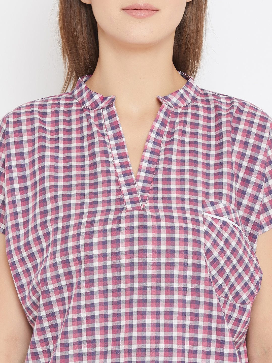 Purple Checks Shorts Nightwear Set - Image 6