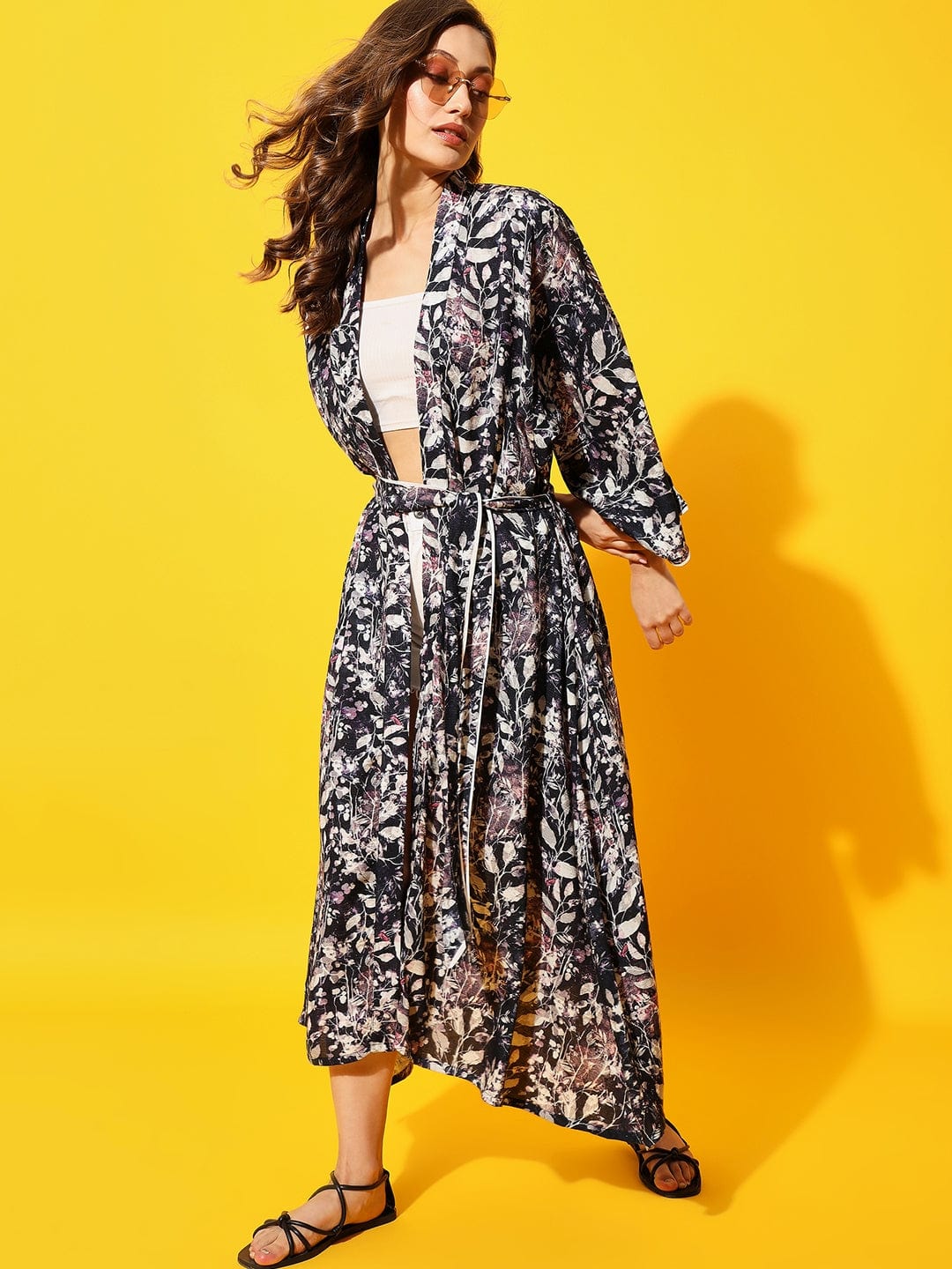 Purple Leaves Kimono Cover-Up - Image 7