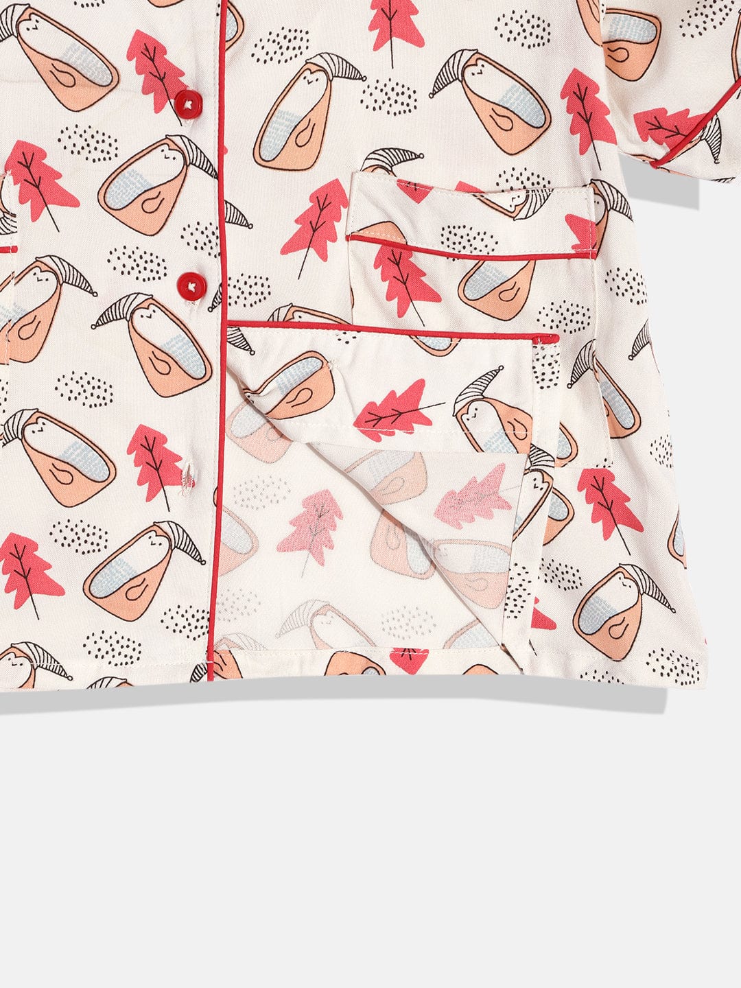 Girls Red and White Cute Shorts Set - Image 3