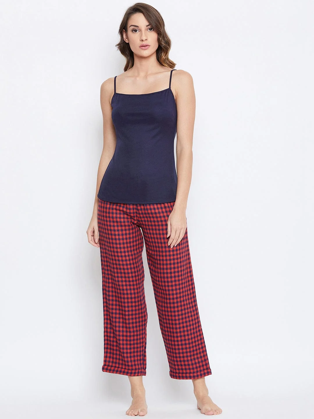 Reversible Plaids and Stripes Cotton Lounge Set - (Clearance - Final Sale) - Image 6