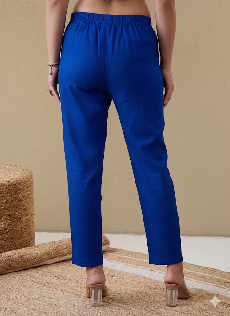 Royal Blue Straight-Fit Pants - Image 2
