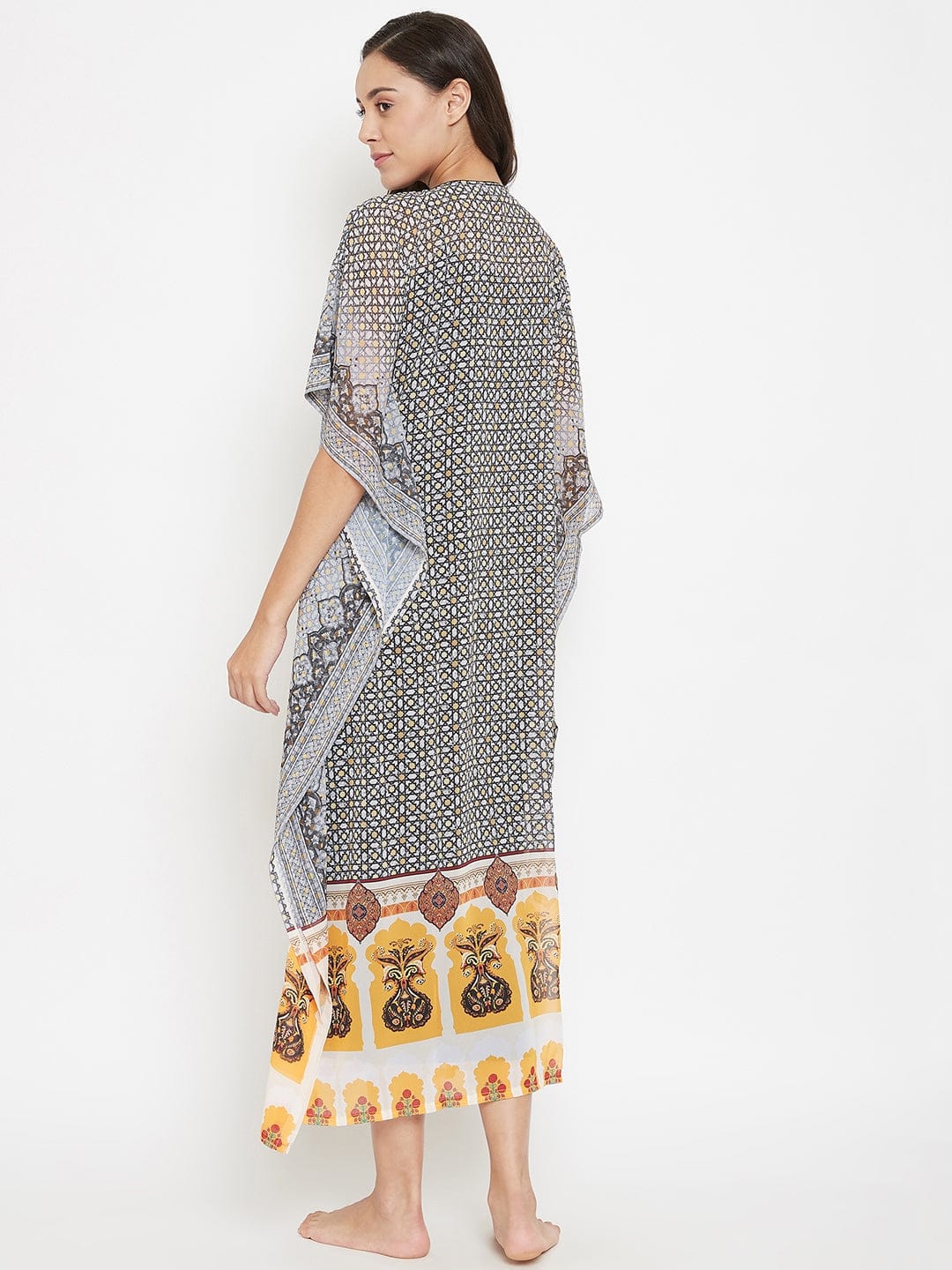 Starry Polygon Sheer Kaftan with Inner Slip- (Clearance - Final Sale) - Image 4