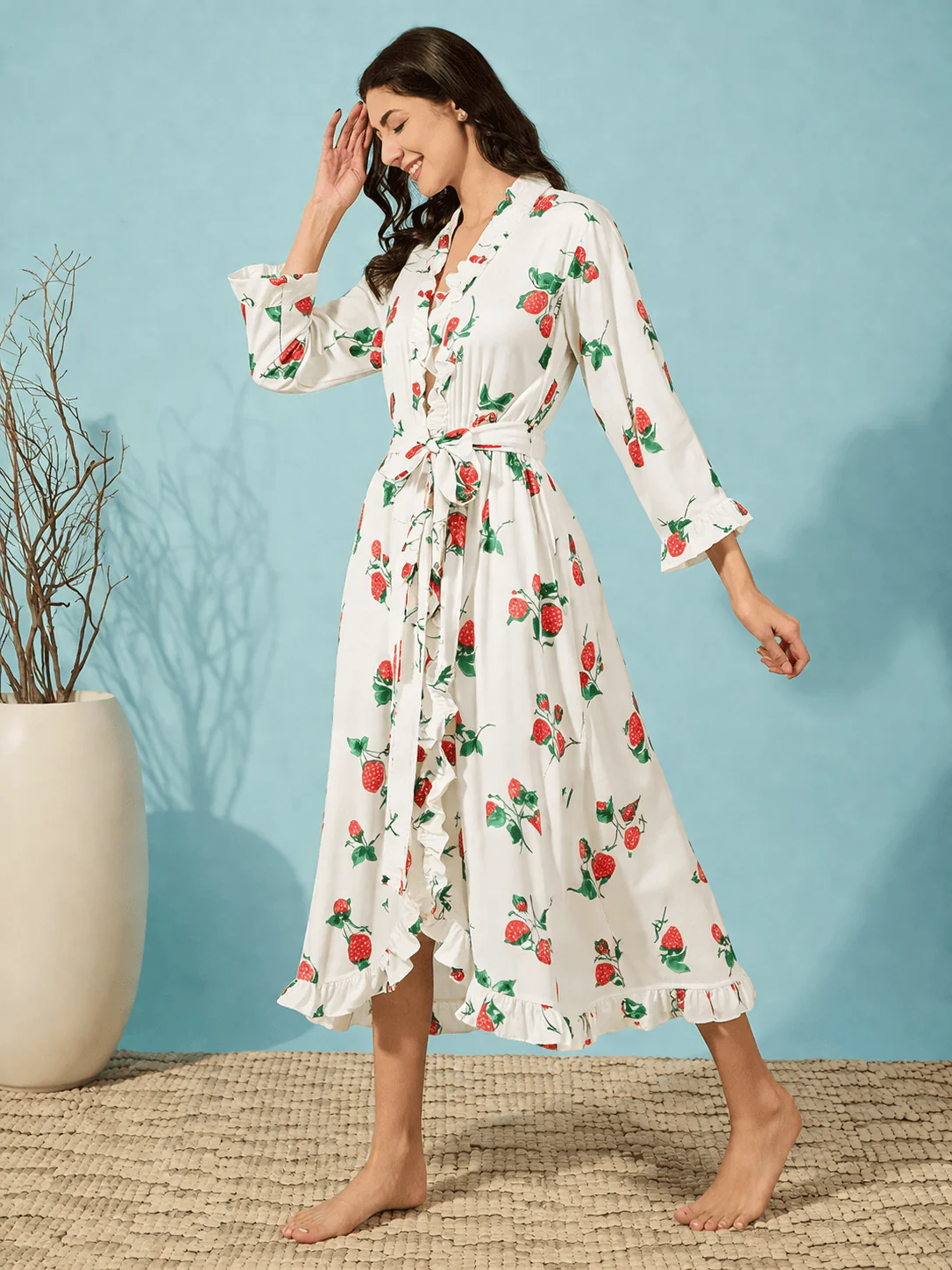 Strawberry Garden White Nightgown - Image 3