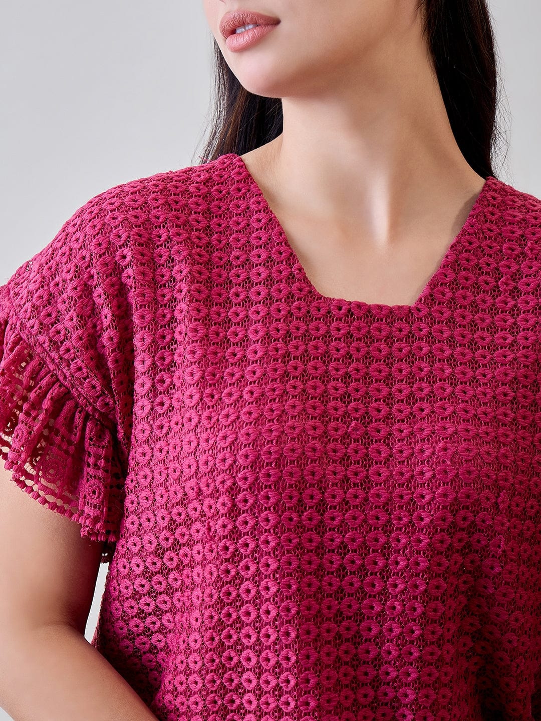 Textured Lace Pyjama Set for Women - Image 12