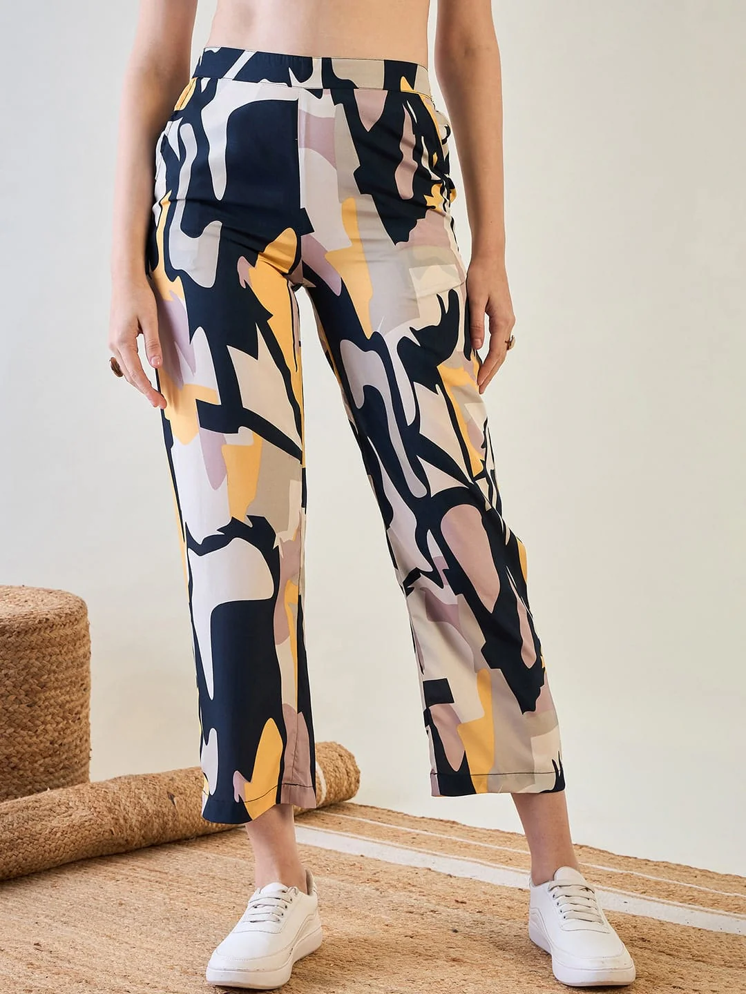 Trendy Crepe Coord Set with Vibrant Patterns - Image 7