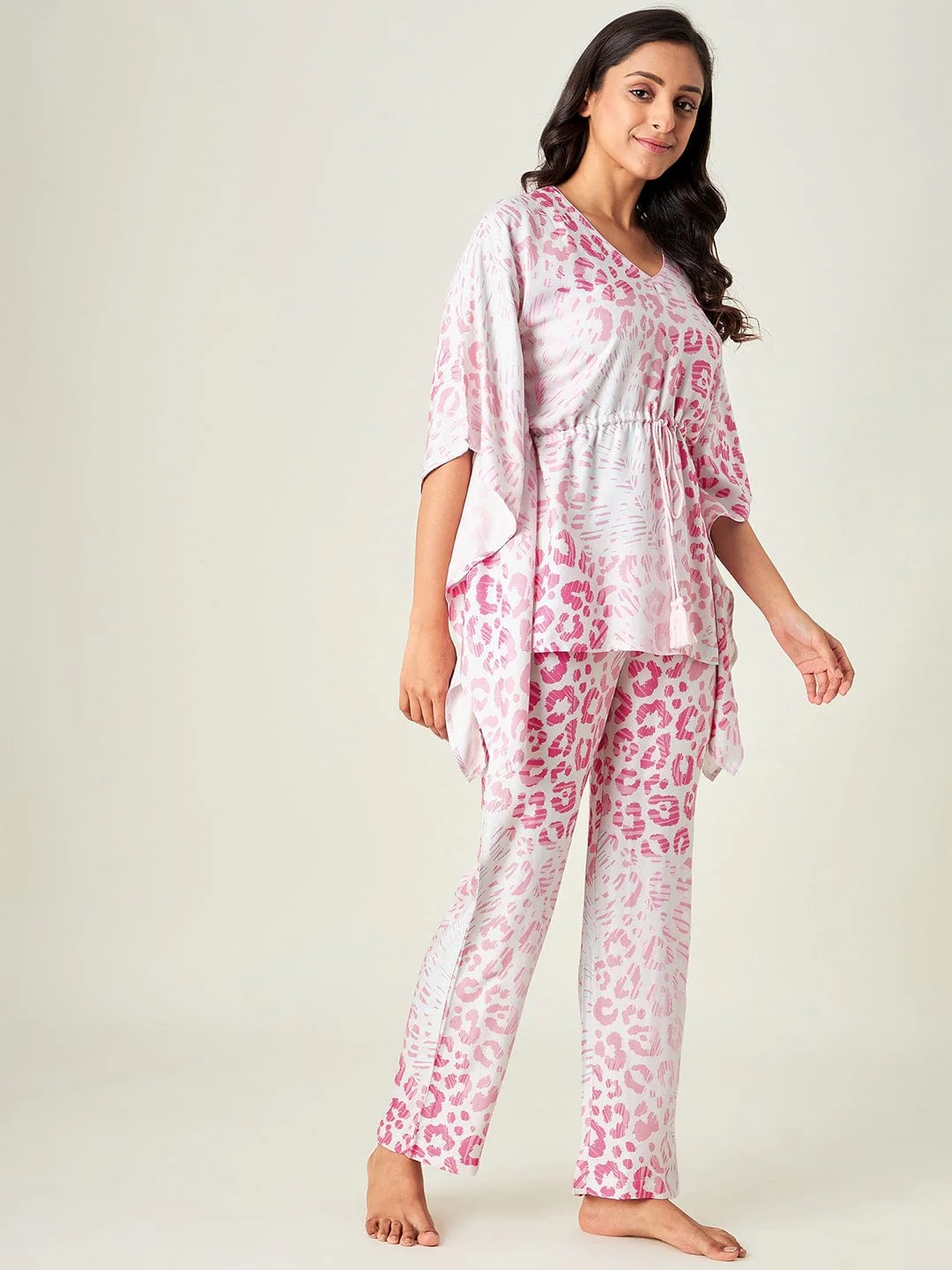 White Animal Print Loungeset - Image 4