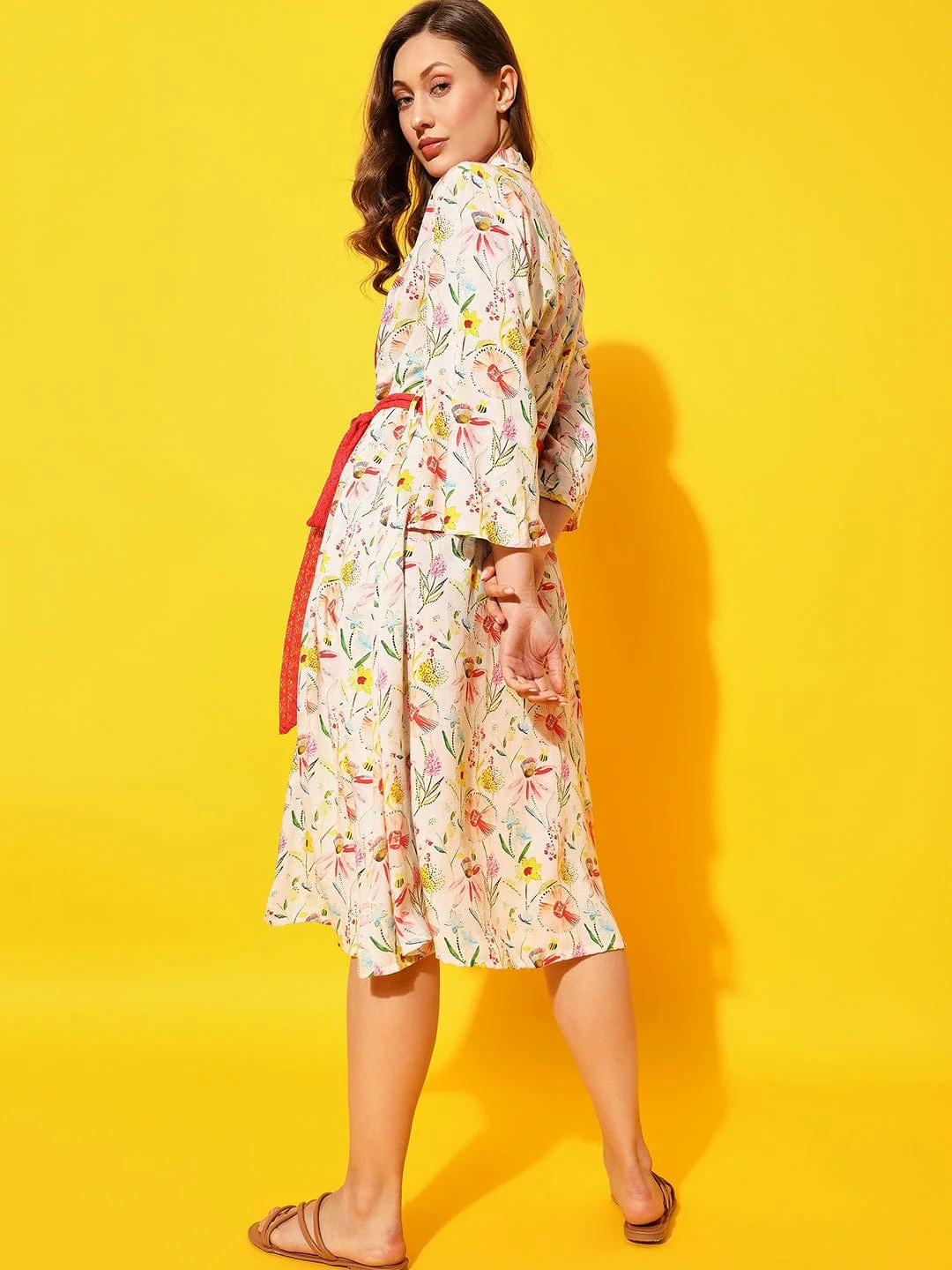 White Floral Kimono Cover-Up - Image 5