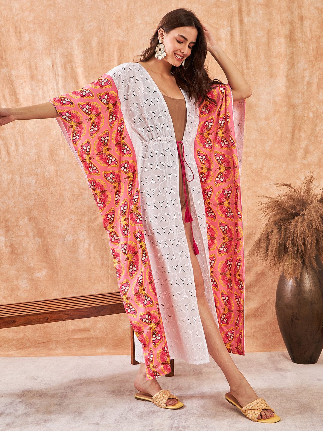 White Schiffli Fluttery Coverup - Image 3