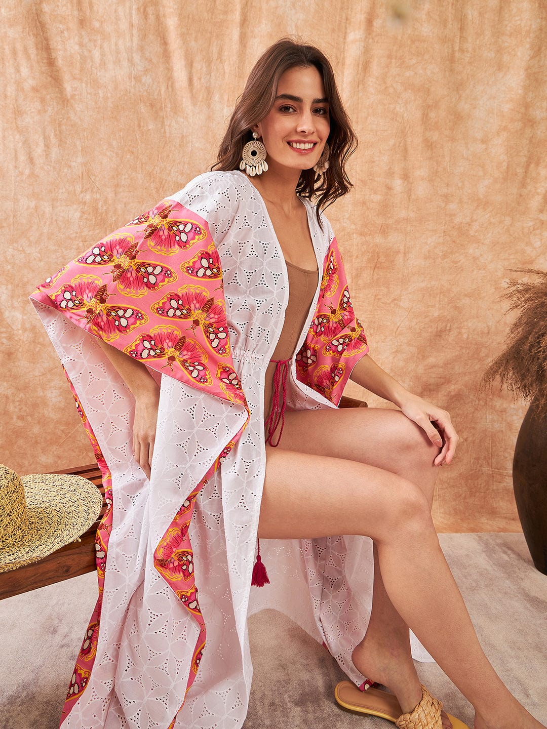 White Schiffli Fluttery Coverup - Image 6