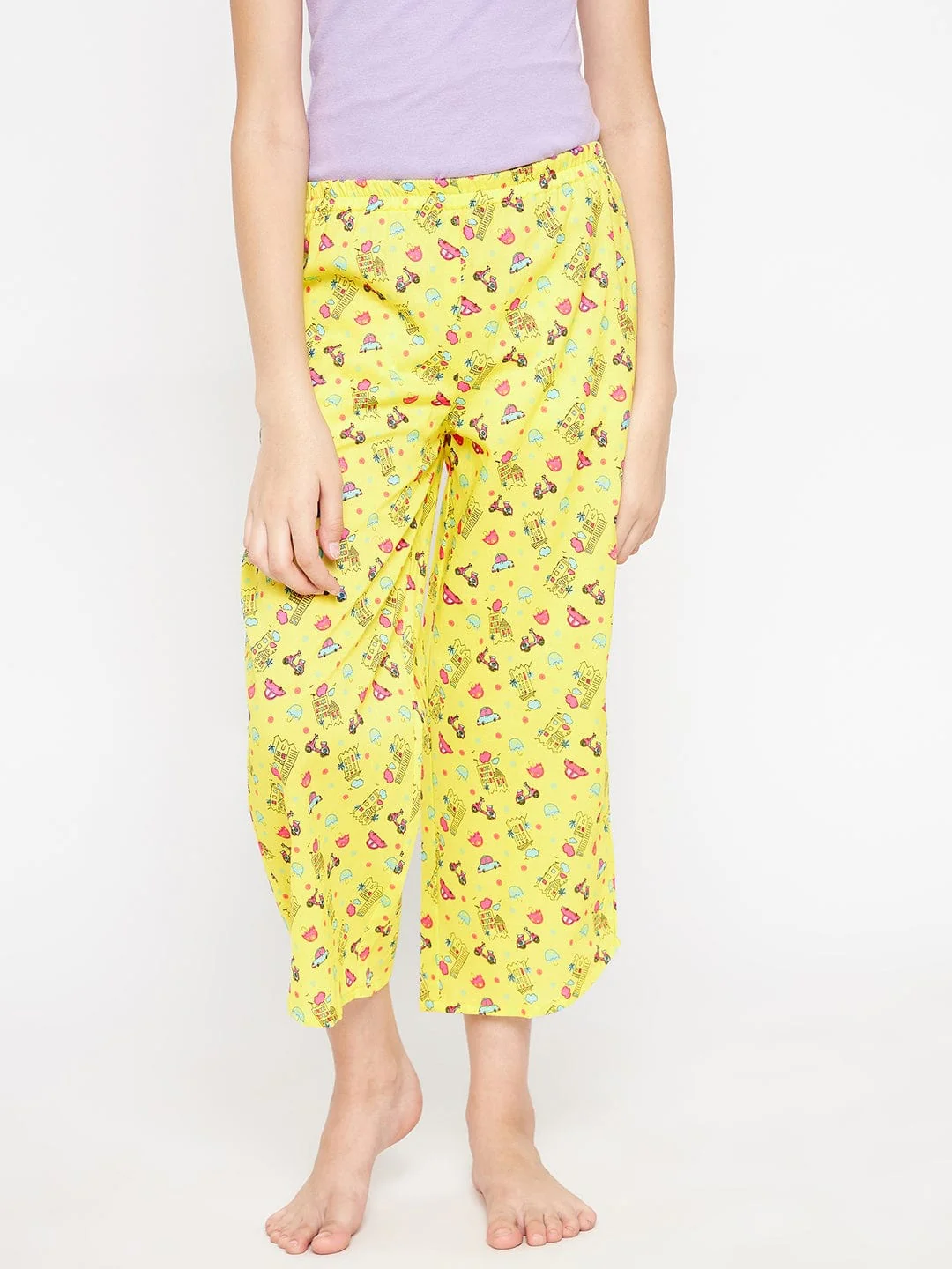 Girls Yellow Scooter Cotton Loungeset - Image 6